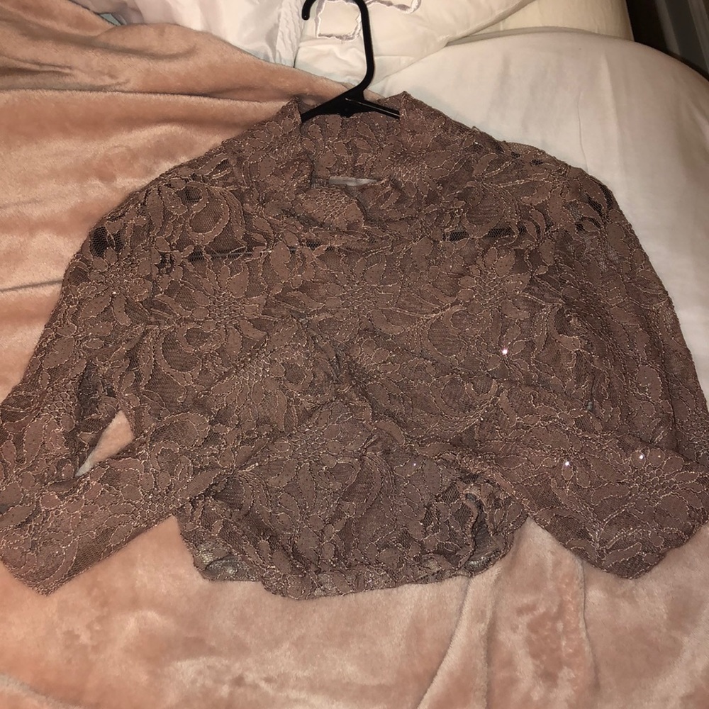 Long sleeve see-through crop top Size: Small
